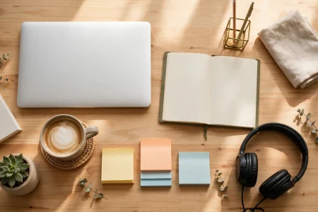 9 Productivity Apps College Students Shouldn’t Live Without (2026) College student's organized desk with laptop and planner — productivity apps