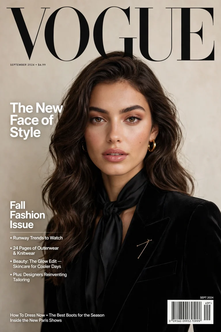 AI magazine cover generator fashion cover example